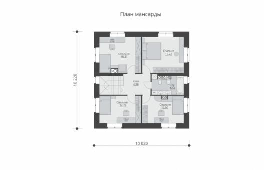 Проект двухэтажного дома с террасами